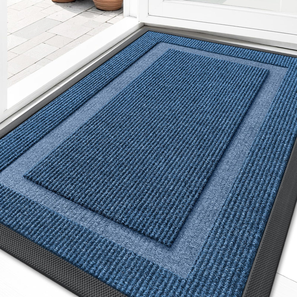 OLANLY Front Door Mat 33x21 light blue front view