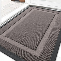 OLANLY Front Door Mat 33x21 taupe colour front view