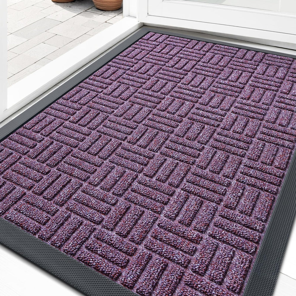 OLANLY Front Door Mat 33x21 violet front view