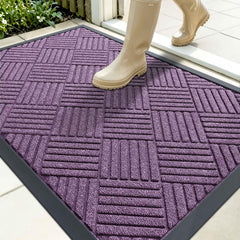 OLANLY Front Door Mat 35x23 Violet Diamond front view