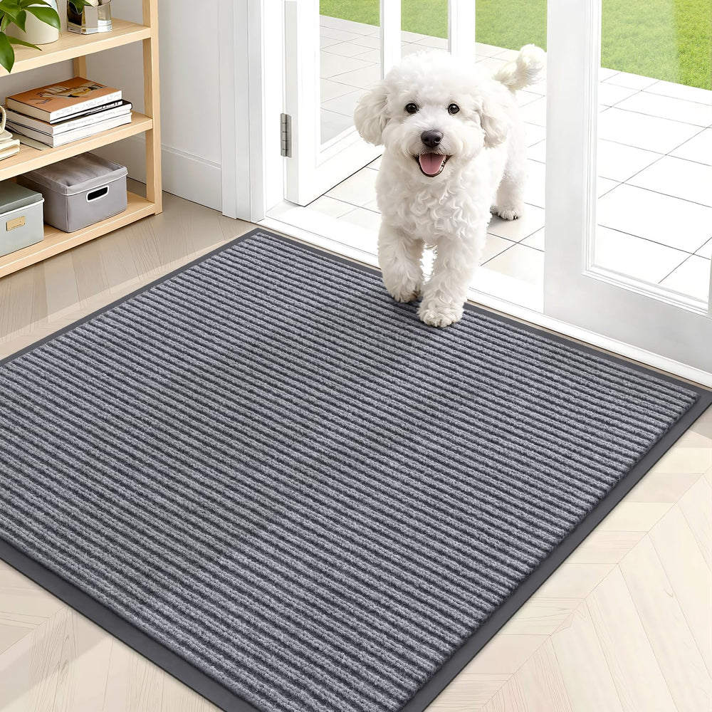 OLANLY Front Door Mat 35x30 light gray front view