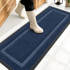 OLANLY Front Door Mat 47x17 blue model front view