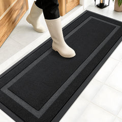 OLANLY front door mat 47x17 in jet black, flat view
