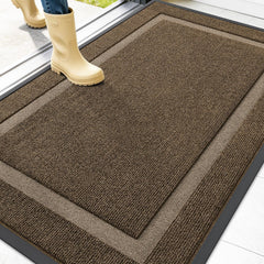 OLANLY Front Door Mat 47x30 brown front view