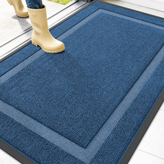 OLANLY Front Door Mat 47x30 light blue front view