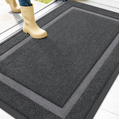 OLANLY Front Door Mat 47x32 grey model front view