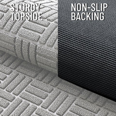 OLANLY Front Door Mat 47x32 light gray rubber backing