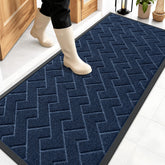 OLANLY Front Door Mat 59x23 blue model front view