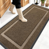 OLANLY Front Door Mat 59x23 brown, front view