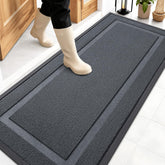 OLANLY Front Door Mat 59x23 inch Charcoal Gray front view