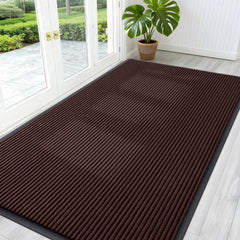 OLANLY Front Door Mat 59x30 brown stripe design