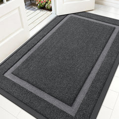 OLANLY Front Door Mat 59x30 grey front view