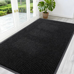 OLANLY Front Door Mat 59x30 off-black colour front view