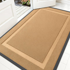 OLANLY Front Door Mat 59x34 Butter Yellow front view