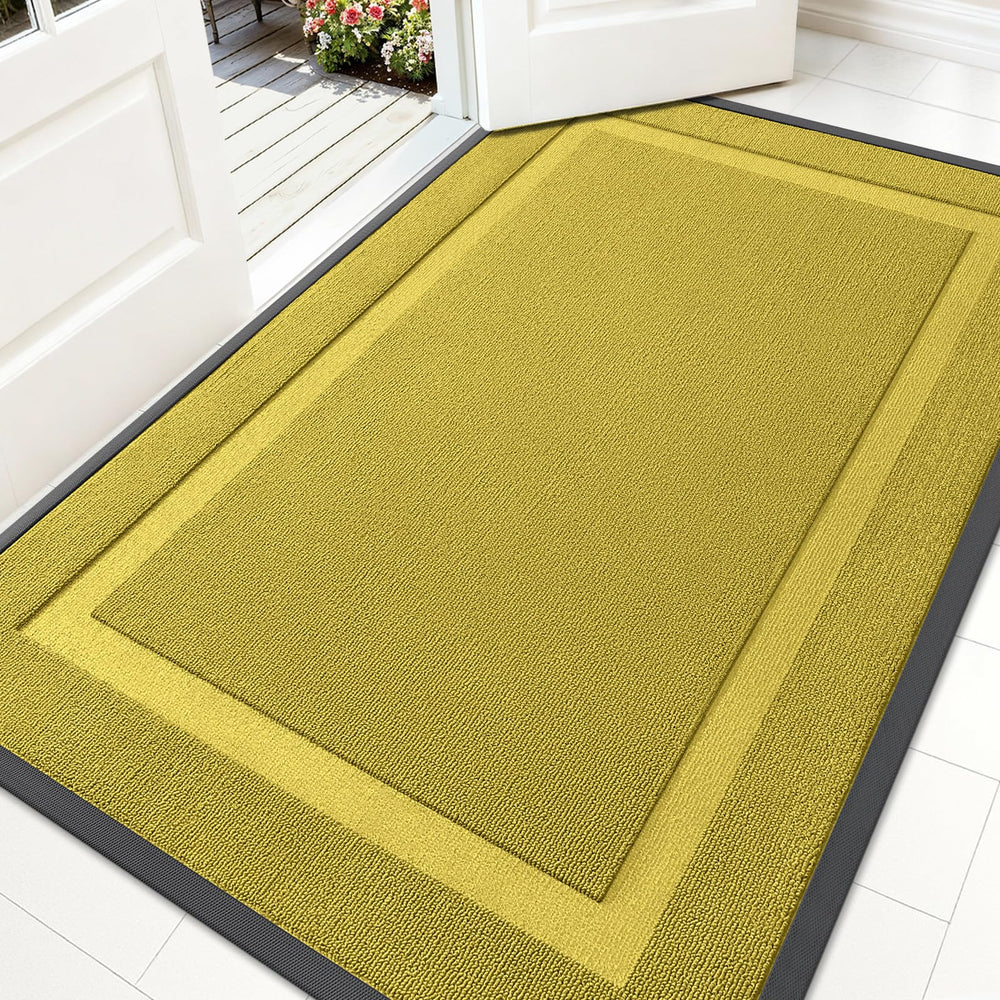 OLANLY Front Door Mat 59x34 lime green front view