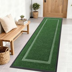 OLANLY Front Door Mat 71x23 green model front view