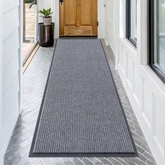 OLANLY Front Door Mat 71x30 light gray front view