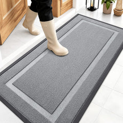 OLANLY Front Door Mat Ash Gray front view