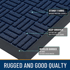 OLANLY Front Door Mat capturing dirt and moisture