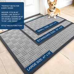 OLANLY Front Door Mat capturing dirt and moisture close-up