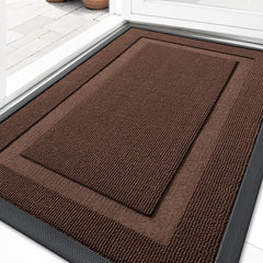 OLANLY front door mat chocolate brown 33x21 inches