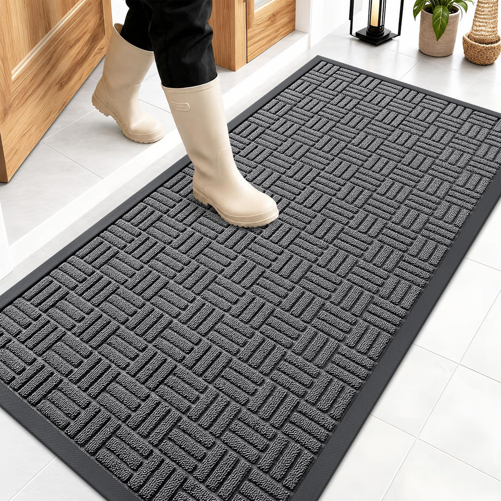 OLANLY Front Door Mat Grey 47x23 front view
