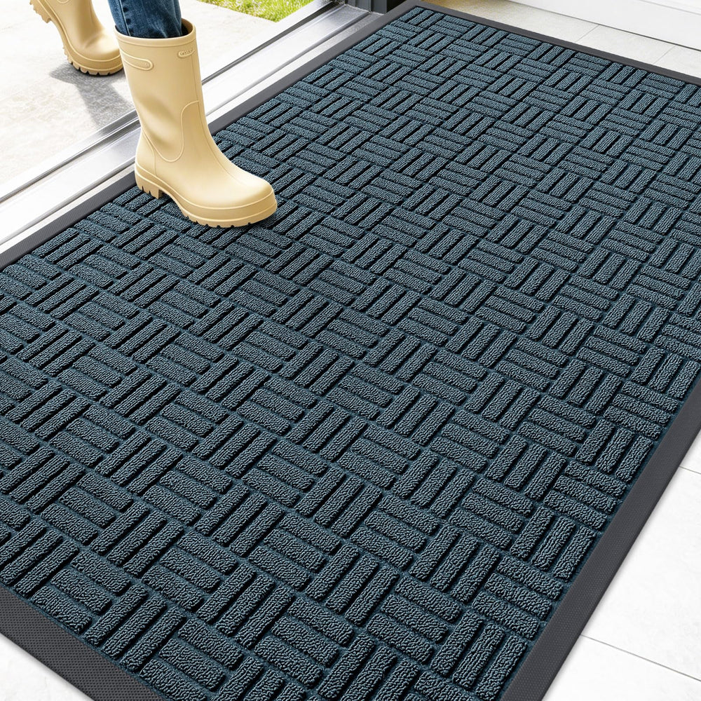 OLANLY Front Door Mat Lake Blue 47x32 inches front view