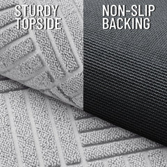 OLANLY Front Door Mat Light Gray Diamond rubber backing