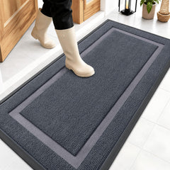 OLANLY Front Door Mat Light Grey, front view