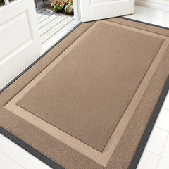 OLANLY Front Door Mat Mocha colour front view