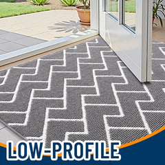 OLANLY Front Door Mat textured rubber backing close-up