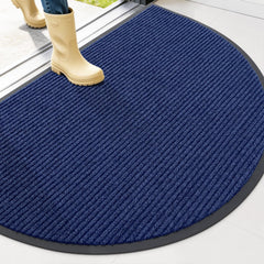 OLANLY Half Circle Door Mat 47x32 blue front view