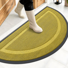 OLANLY Half Circle Door Mat front view in lime green