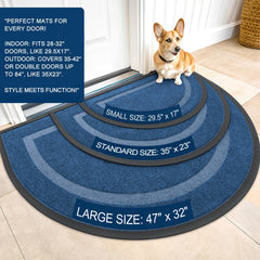 OLANLY Half Circle Door Mat side view showing thickness