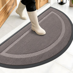 OLANLY Half Circle Doormat front view in taupe