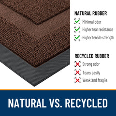 OLANLY Half Circle Doormat natural rubber backing