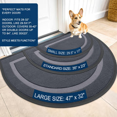 OLANLY Half Circle Doormat showing deep grooves