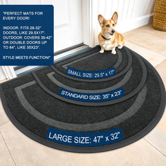 OLANLY Half Circle Doormat showing deep grooves for dirt capture