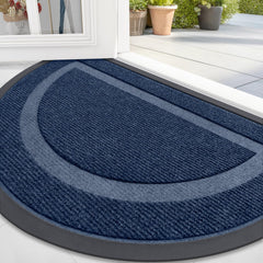 OLANLY Half Circle Front Door Mat blue colour front view