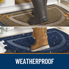 OLANLY Half Circle Front Door Mat showcasing deep grooves