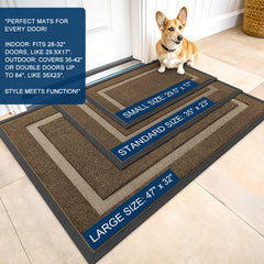 OLANLY heavy-duty door mat showing deep grooves for dirt capture