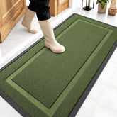 OLANLY heavy-duty doormat front view in Classic Green