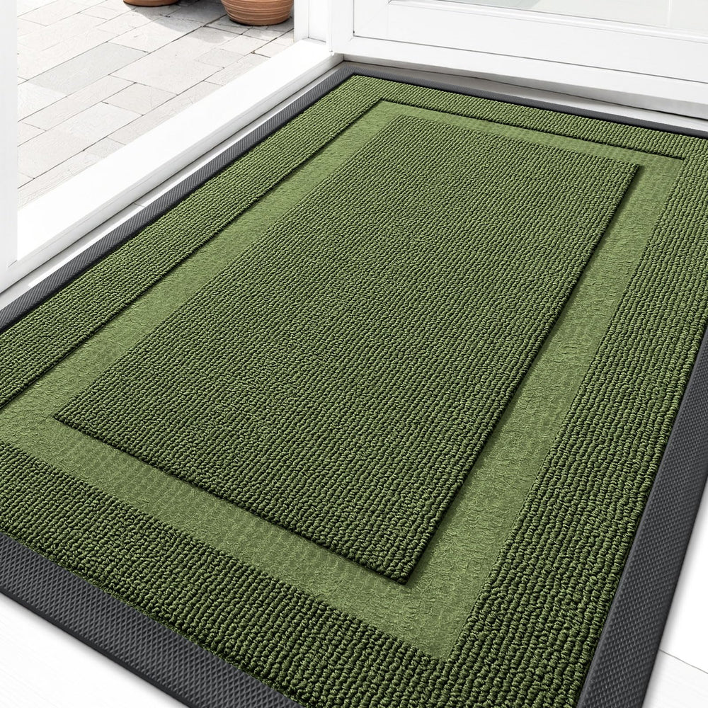 OLANLY heavy-duty front door mat 33x21 in classic green