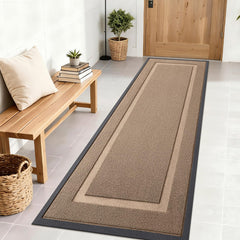 OLANLY Heavy-Duty Rubber Door Mat front view in mocha
