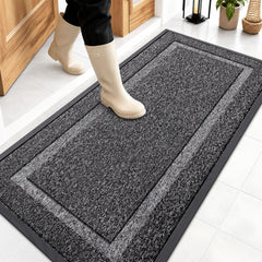 OLANLY Heavy-Duty Rubber Doormat front view, 47x23 inches