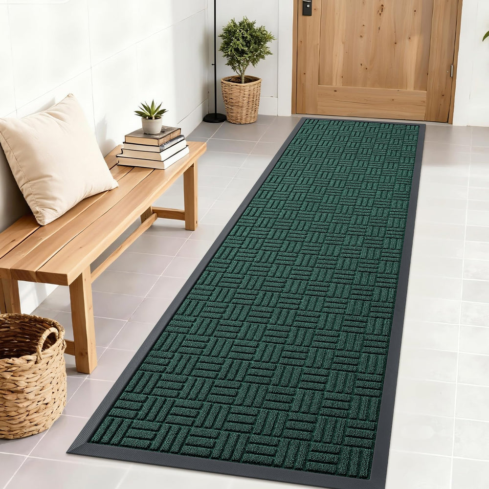 OLANLY Heavy-Duty Rubber Doormat front view 71x23 inches
