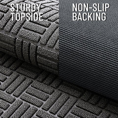 OLANLY Heavy-Duty Rubber Doormat in use at an entryway