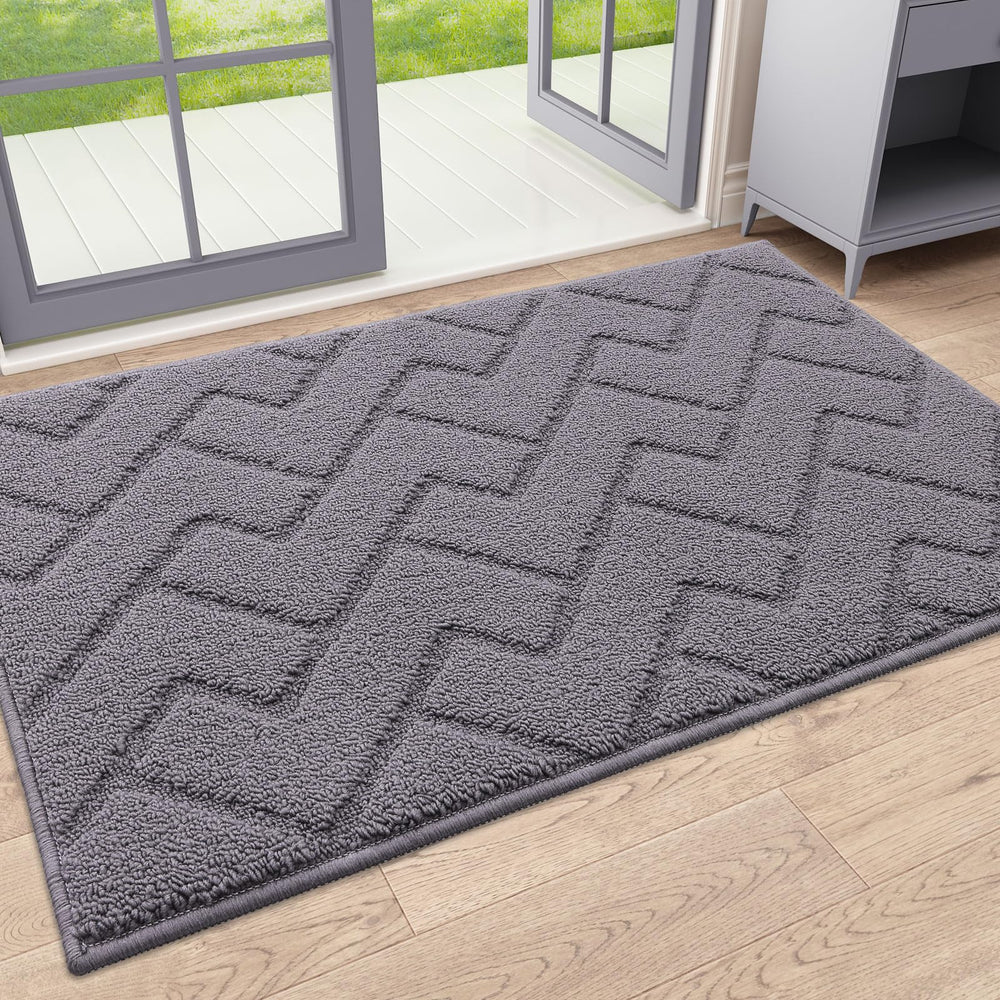 OLANLY Indoor Door Mat 32x20 grey front view
