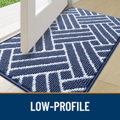 OLANLY Indoor Door Mat 48x32 navy TPR backing