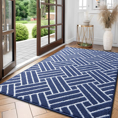 OLANLY Indoor Door Mat navy color front view